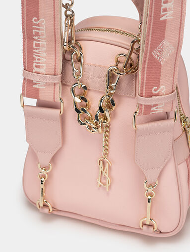 BTEMPO pink backpack with metal logo detail - 4