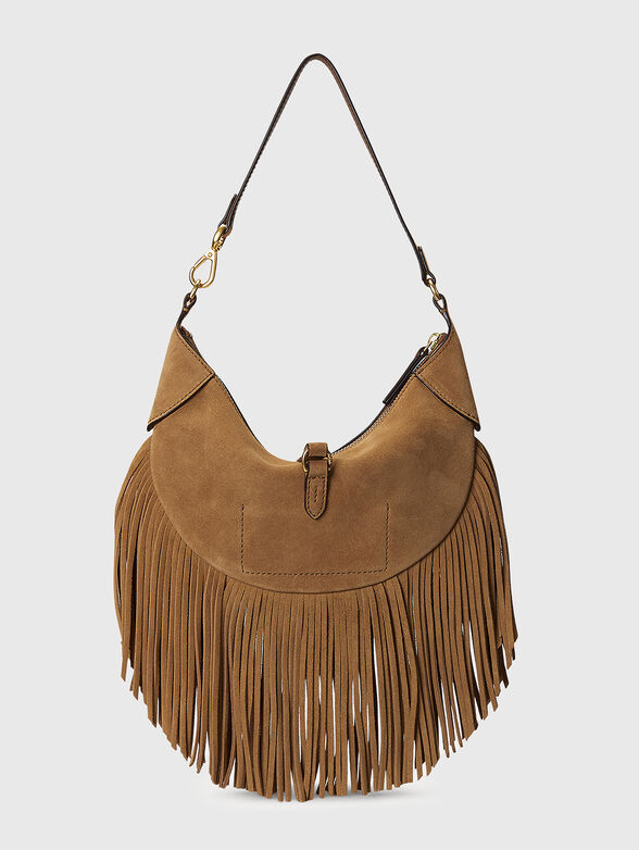 Leather hobo bag with accent fringe - 3