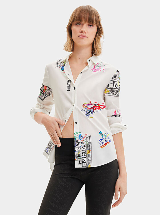 FAHRENHEIT cotton shirt with art print - 1