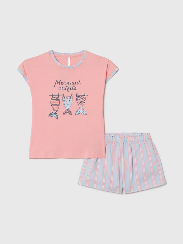 MERMAIDS two-pieces pyjamas with contrasting print - 1