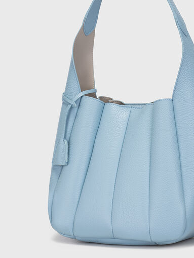 Blue leather bag with purse - 3