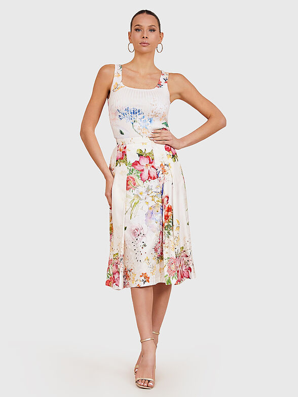 GLORIOUS GARDEN midi skirt with embroidery and print - 4
