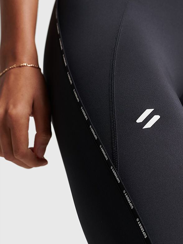 TRAIN black sports leggings with logo detail - 4