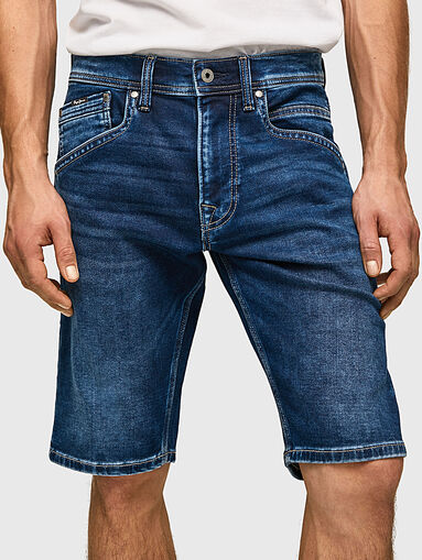 TRACK dark blue denim shorts - 4