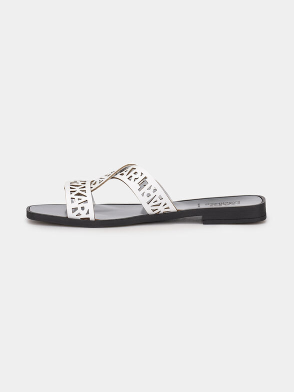 SKOOT leather slippers with logo accent - 4