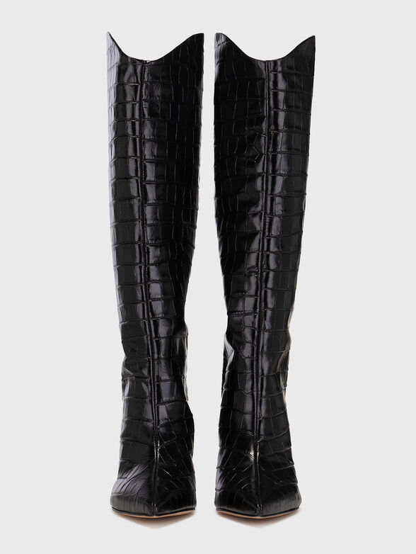 MARYANA brown croc-effect boots - 6