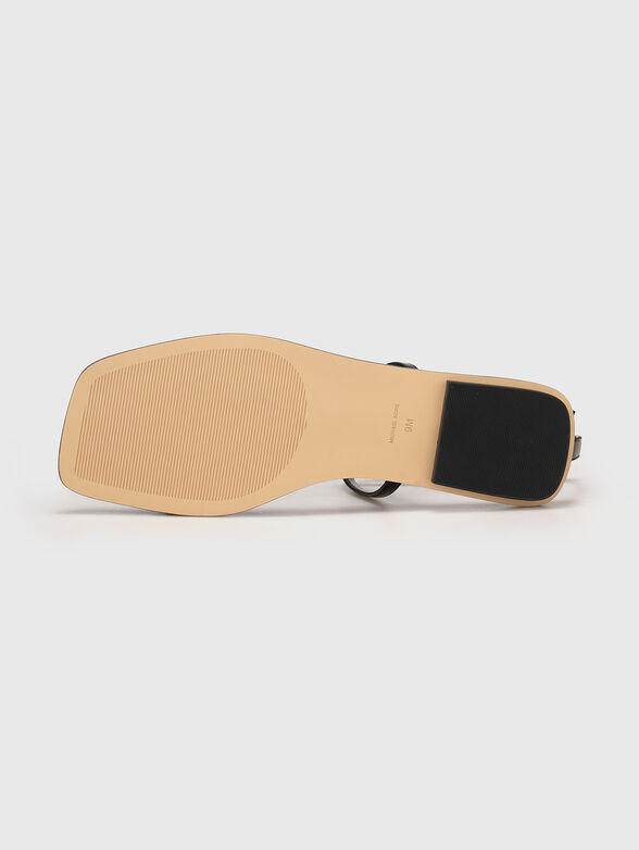 Leather sandals with logo - 5