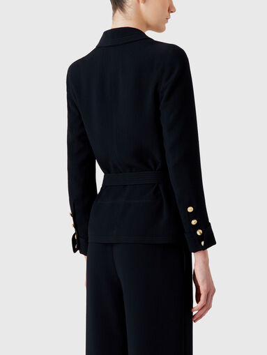 Double-breasted blazer with belt - 3