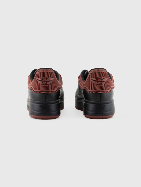 Leather sneakers with logo - 3
