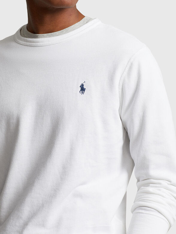 Cotton sweatshirt with logo embroidery - 4