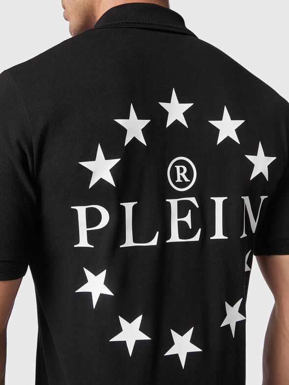 STARS black polo shirt with contrasting print - 3