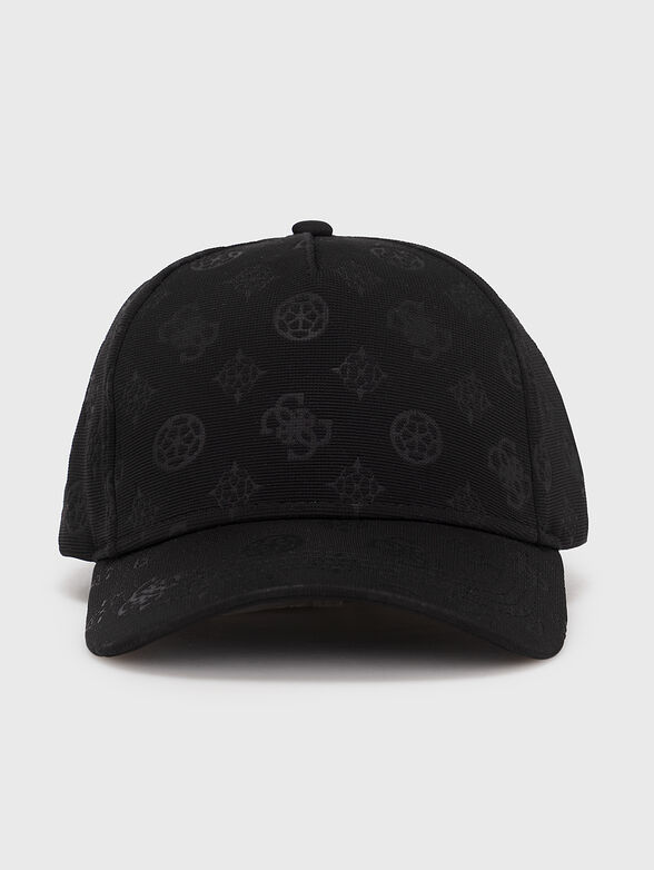 Black baseball cap with logo print - 1