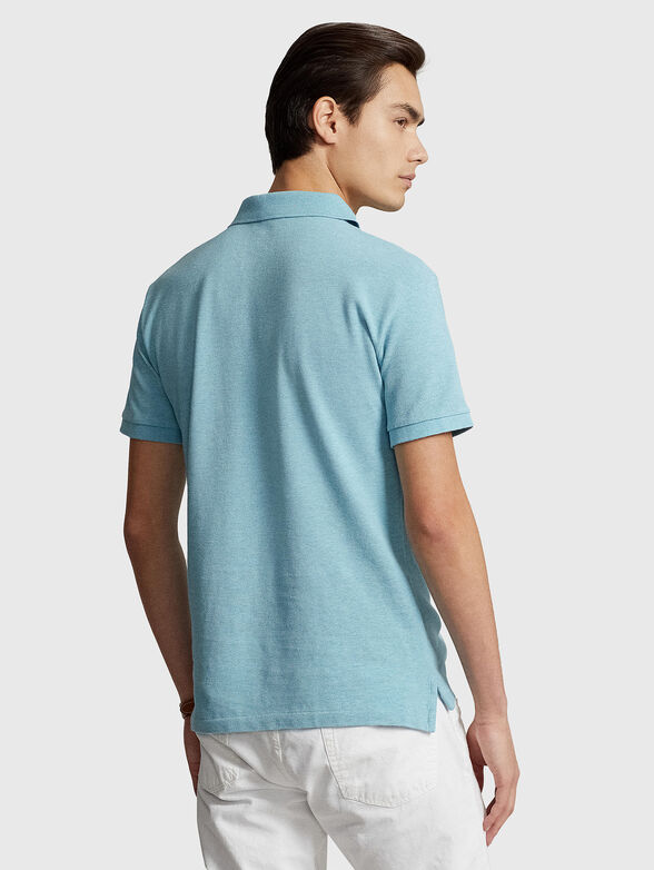 Light blue Polo-shirt with logo embroidery - 3