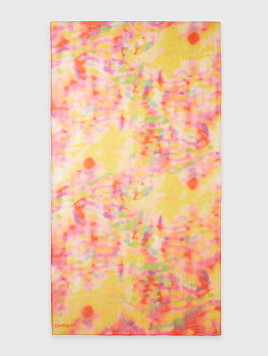 Multicolored scarf with logo inscription - 3