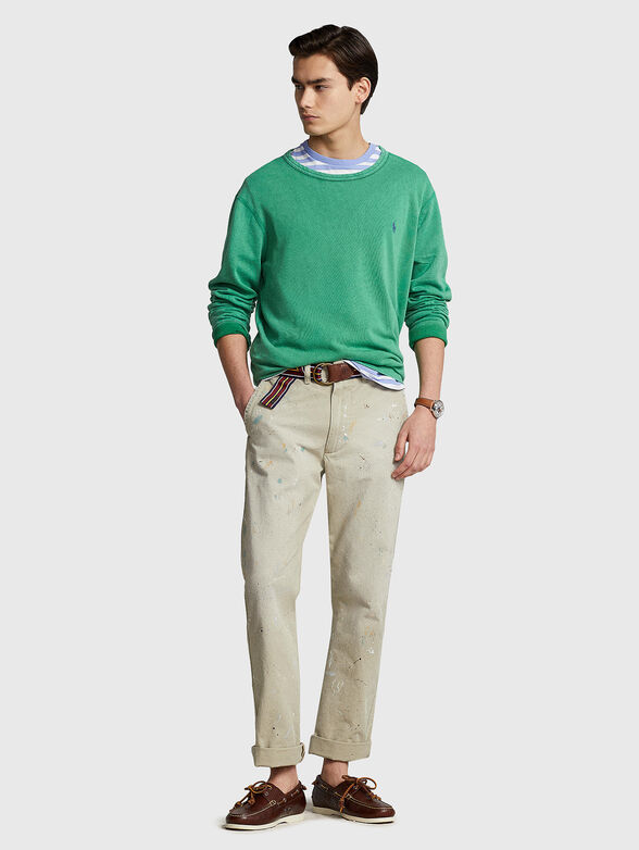 Green cotton sweatshirt - 2