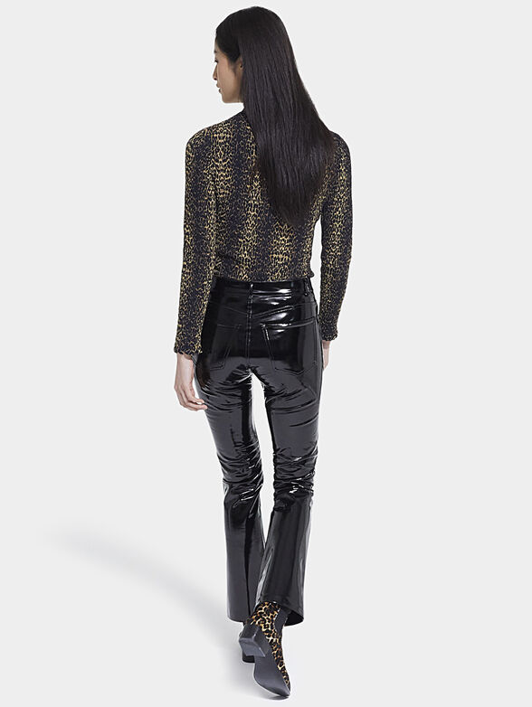 Black faux leather trousers - 3