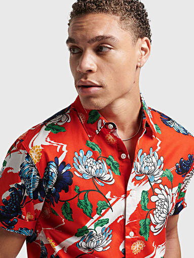 VINTAGE black shirt with floral print - 4