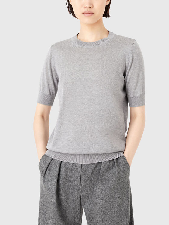 Pulover din lână MAGLIA cu mâneci scurte - 1