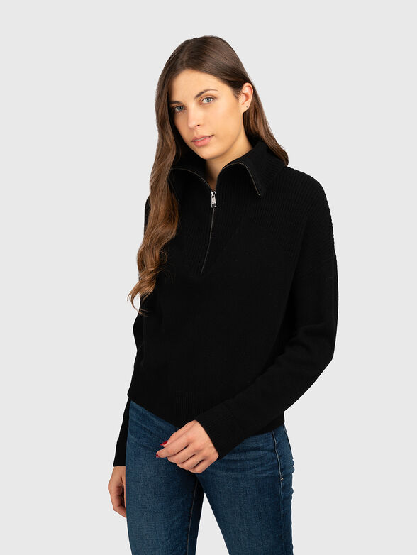 Sweater with rhinestone logo  - 1