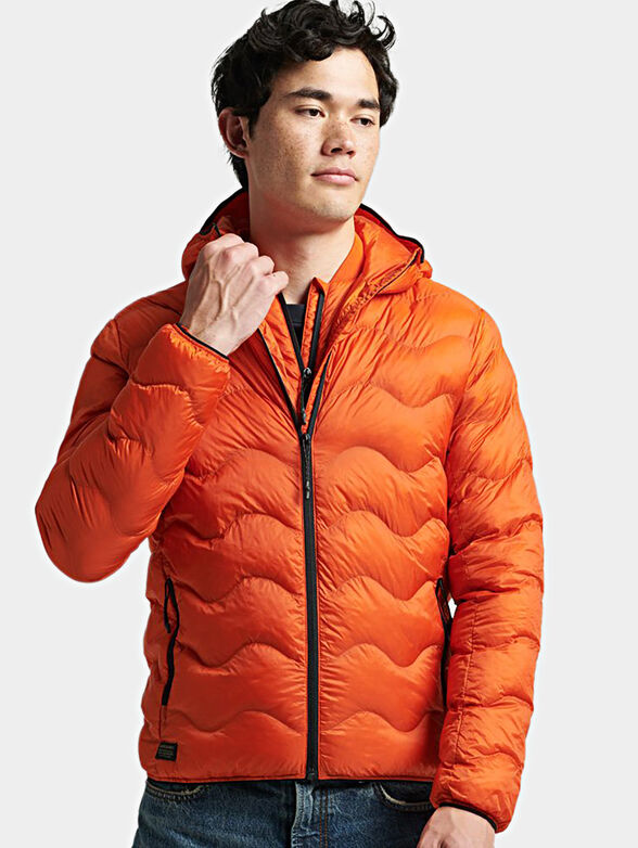 Hooded jacket with quilted effect - 1
