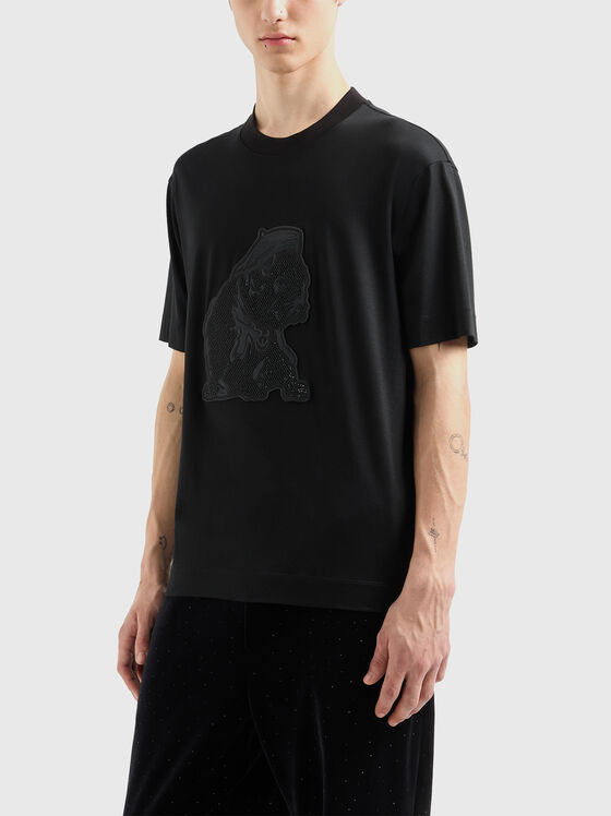 Tricou cu broderie și pietricele aplicate - 1