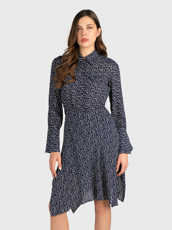 Rochie midi cu logo imprimat - 1