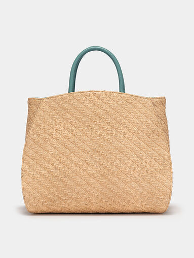Mixed leather and raffia bag - 3