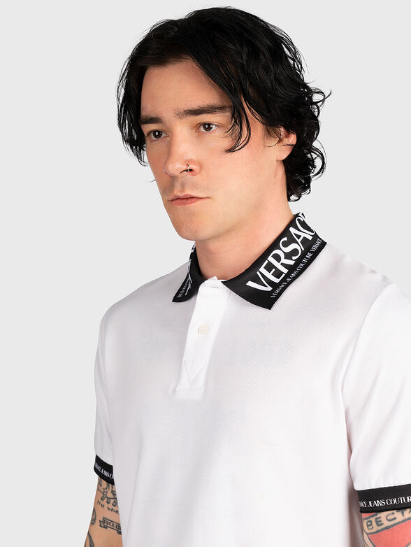 Black polo-shirt with contrasting collar - 4