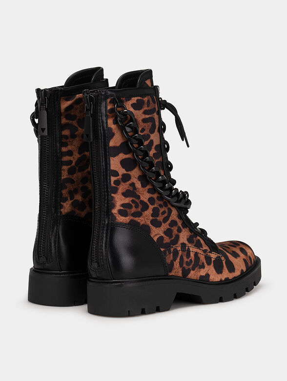 RIPLEE leopard print ankle boots with metal chain - 3