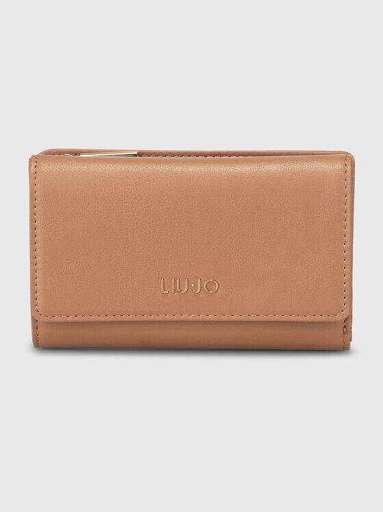Beige wallet with golden logo - 1
