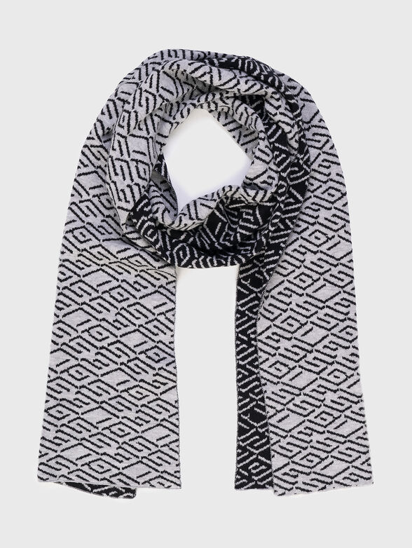 Wool blend scarf with monogram print - 1