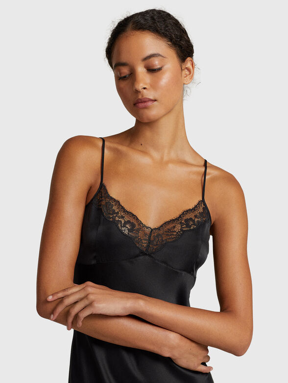 Black nightgown with lace - 4