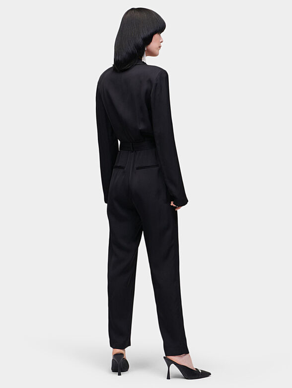 Satin jumpsuit with cape sleeves - 2