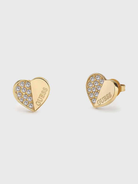 LOVELY earrings with crystals in golden color - 1