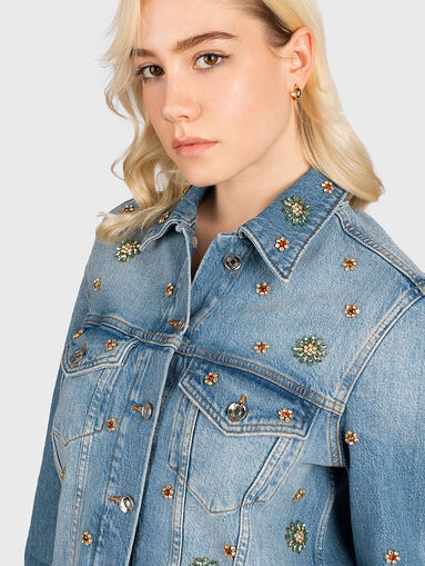 Denim jacket with rhinestones - 5