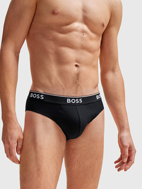 Three-pack of briefs with logo accents - 2