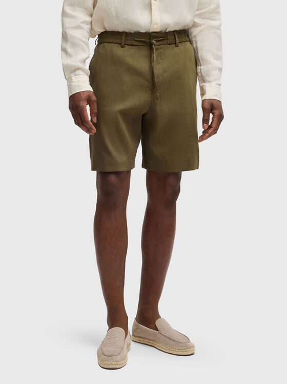 Pantaloni scurți din in P-PETER-RDS-S-WG-252 - 1