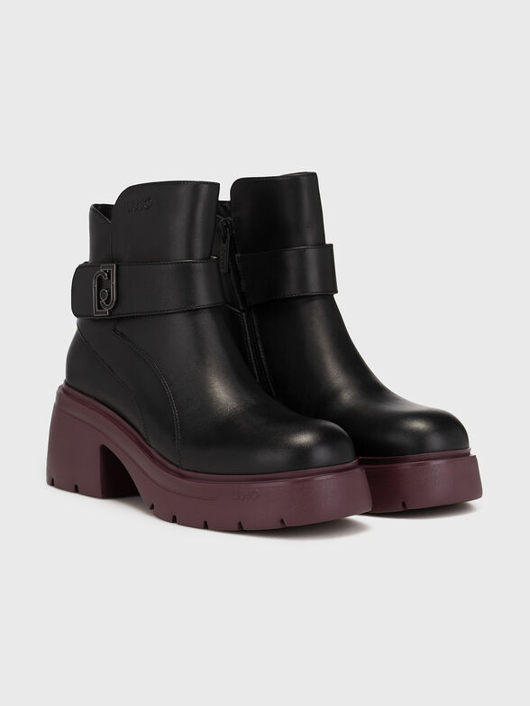 CARRIE 04 leather boots with logo detail - 2