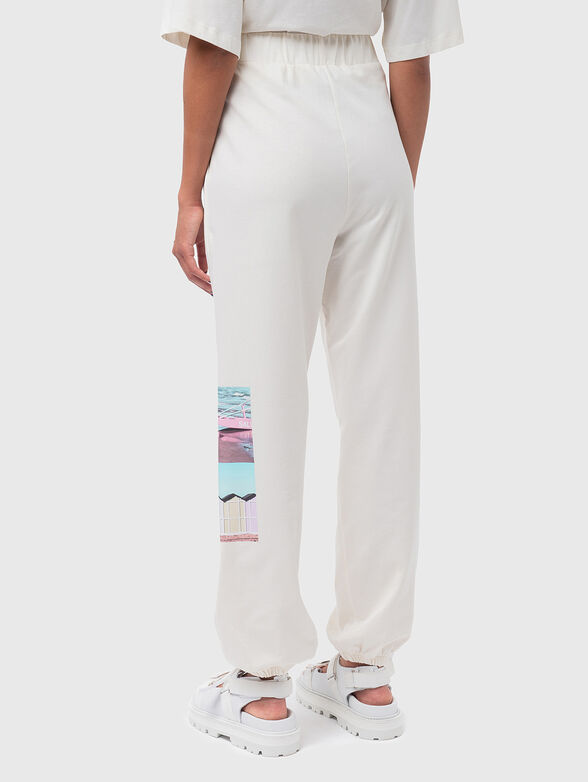 Cotton pants with accent print and sequins - 2