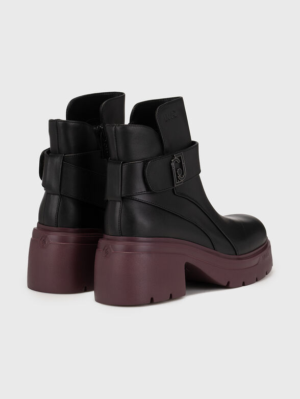 CARRIE 04 leather boots with logo detail - 3
