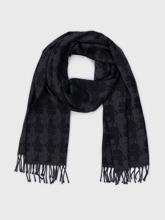 Wool scarf with monogram print  - 1