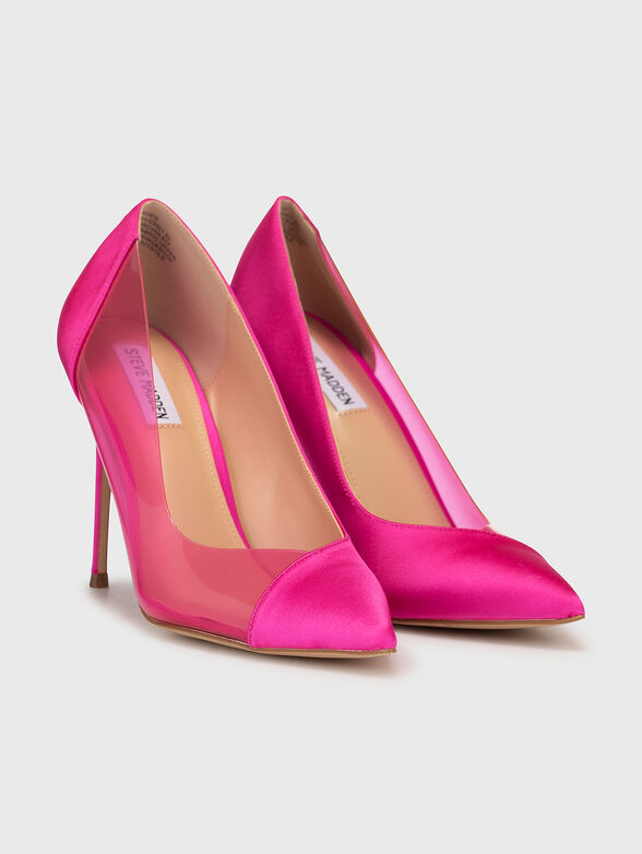 Black high-heeled shoes with sheer detail - 2
