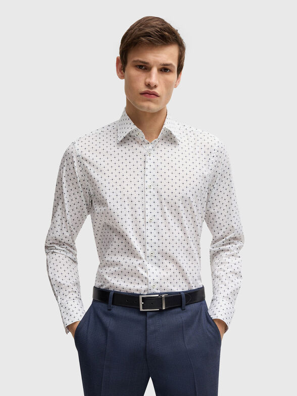 Cotton shirt with long sleeves and print - 1