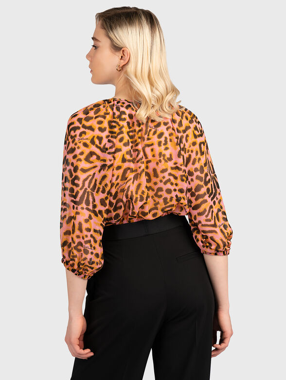 Blouse with puff sleeve and animal print - 3