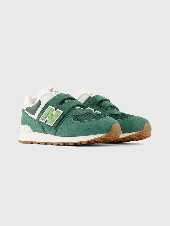 574 green sports shoes with velcro fastening - 2