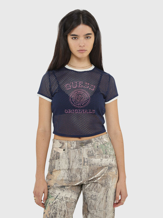 Tricou din plasă cu logo - 1