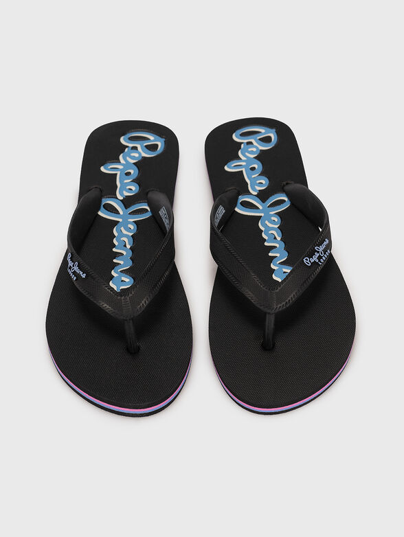 BAY BEACH black slippers  - 6