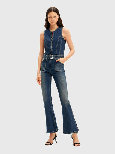 Dark blue denim jumpsuit  - 5