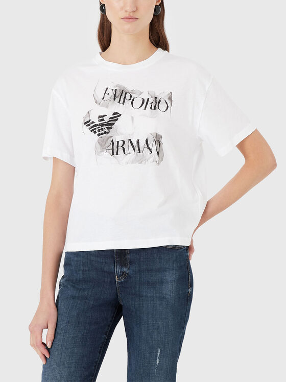 Tricou din bumbac cu logo imprimat - 1