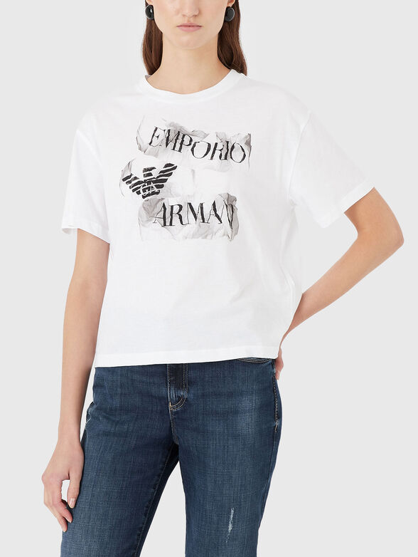 Cotton T-shirt with logo print - 1